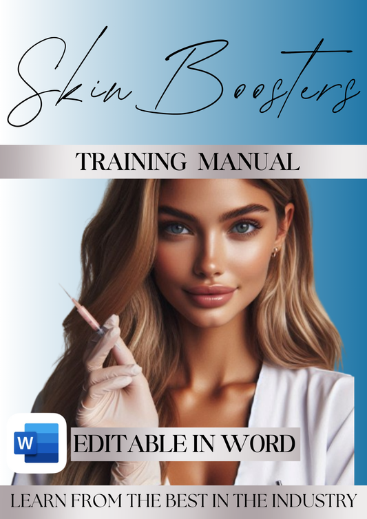 Editable Skin Booster Training Manual for Aesthetics Academies & Practitioners – Rebrandable Course Content for Skin Rejuvenation