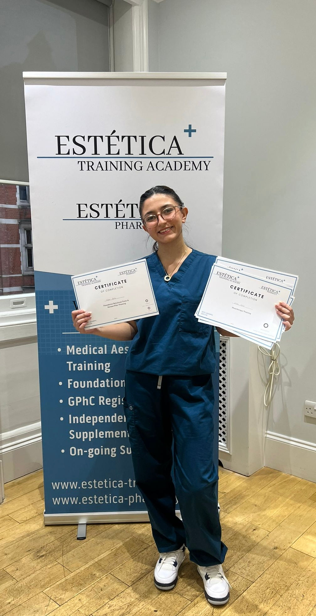 Qualified trainer demonstrating Botox injection method during a London aesthetics course
