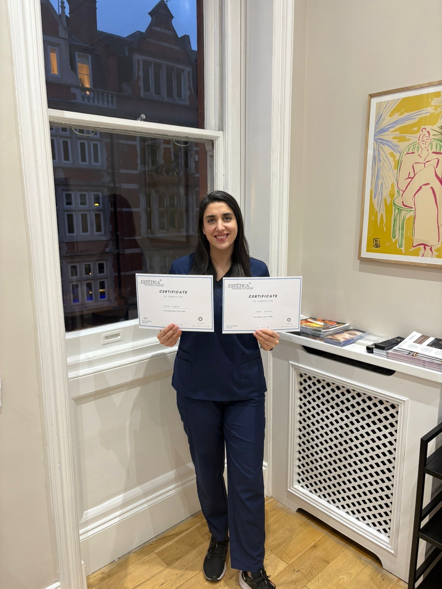 A Student completing their fast track non medic training, hold certificates 