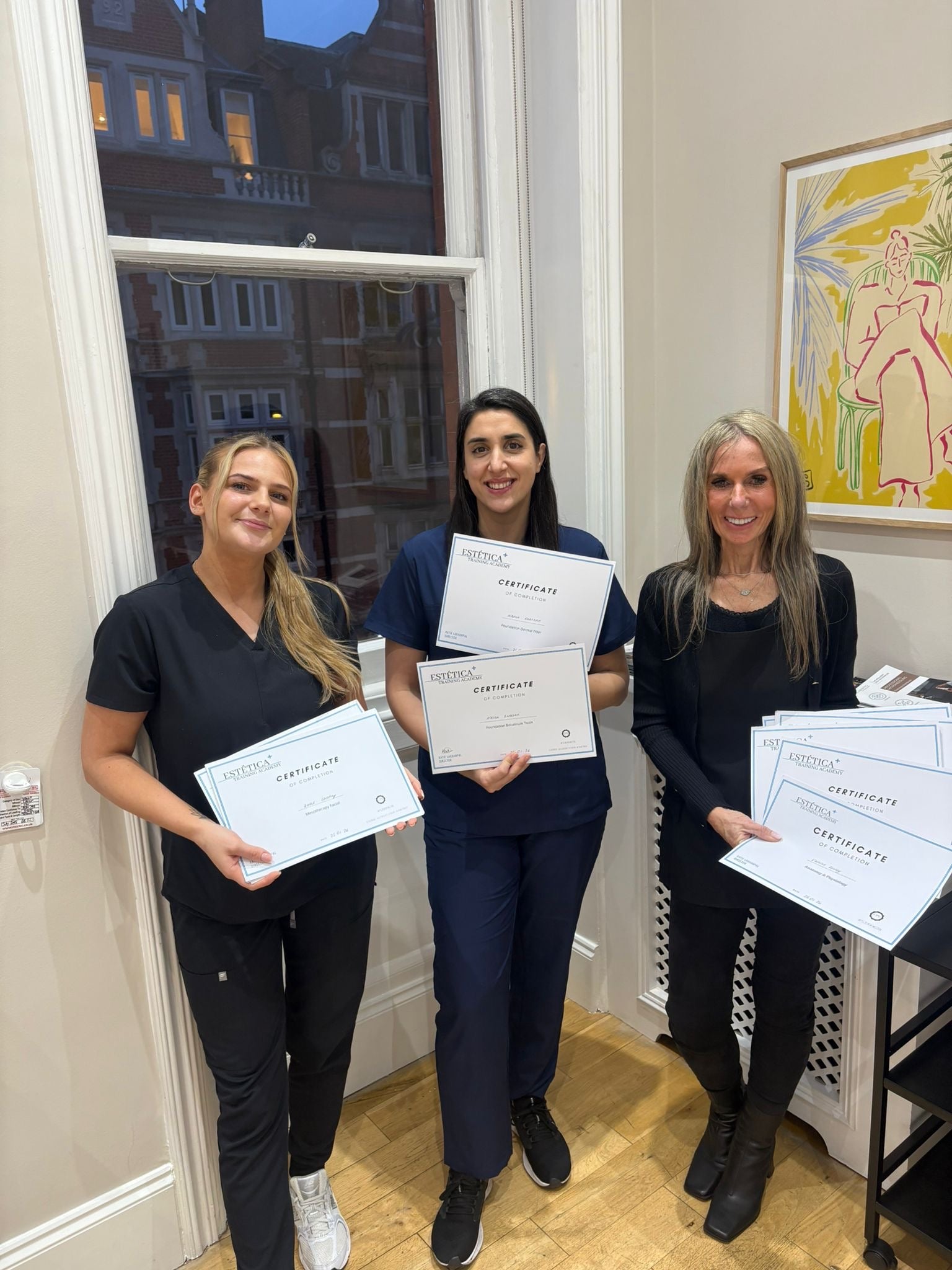 Students completing their fast track non medic training, hold certificates 